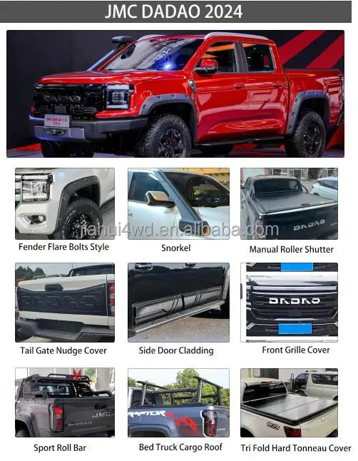 لـ DADAO PICKUP GRAND AVENUE 2023 2024 FENDER FLARE مع مسامير أسود غير لامع