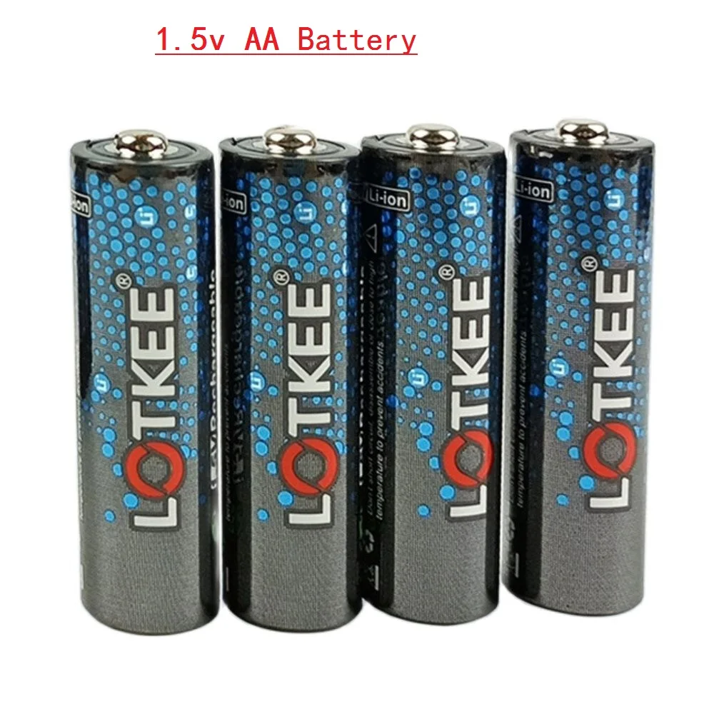 4PCS AA Battery  100%  1.5V AA li-ion Battery 2200mwh li-polymer with USB rechargeable lithium usb battery charger