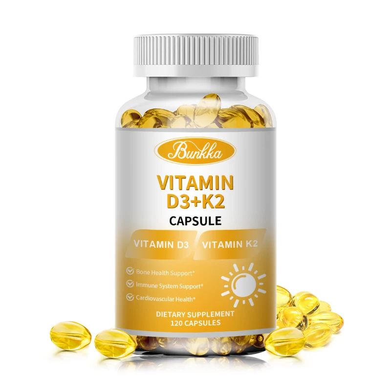 Vitamin D3 K2 Capsule Teeth&Skeletal&Heart Support Complex Calcium Easy Absorb Joint Beauty Health Nutrition Dietary Fitness