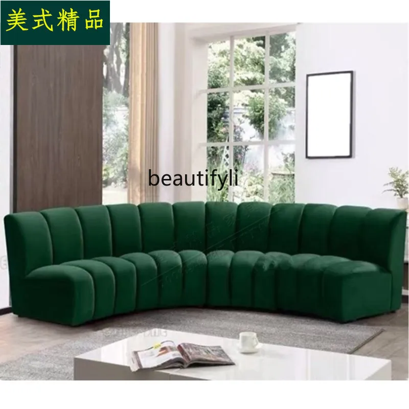 American Arc Semicircle Fan-Shaped round Combination Sofa Large Apartment Shopping Mall Villa