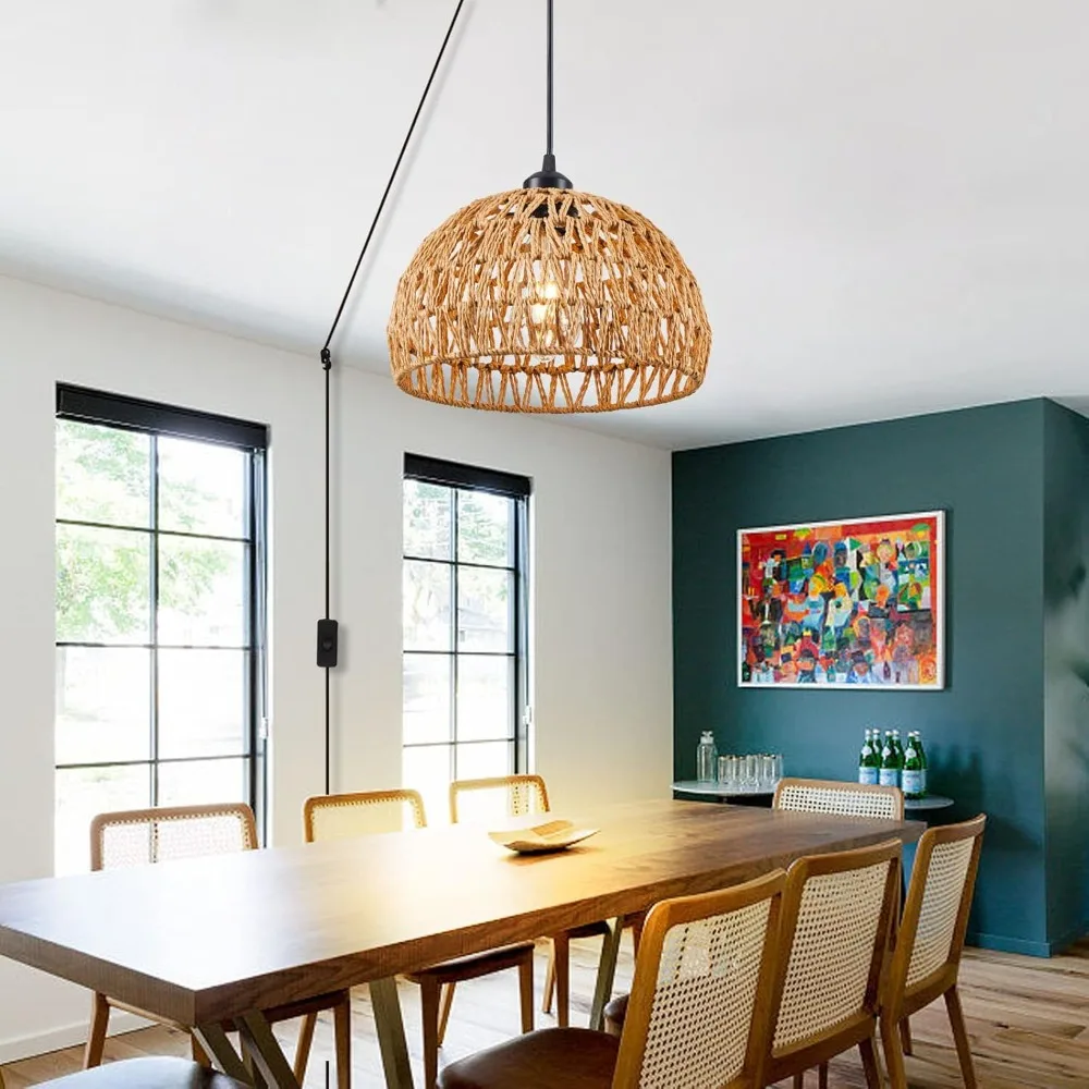boho-rattan-chandelier-plug-in-woven-pendant-light-ceiling-hanging-lamp-with-42m-plug-in-cord-light-fixture-for-kitchen-island