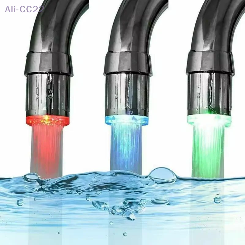 Eco-friendly Sensor Faucet with 3-Color LED Display Indicator, Water-Saving Tap Nozzle Aerator for Kitchen and Bathrooms