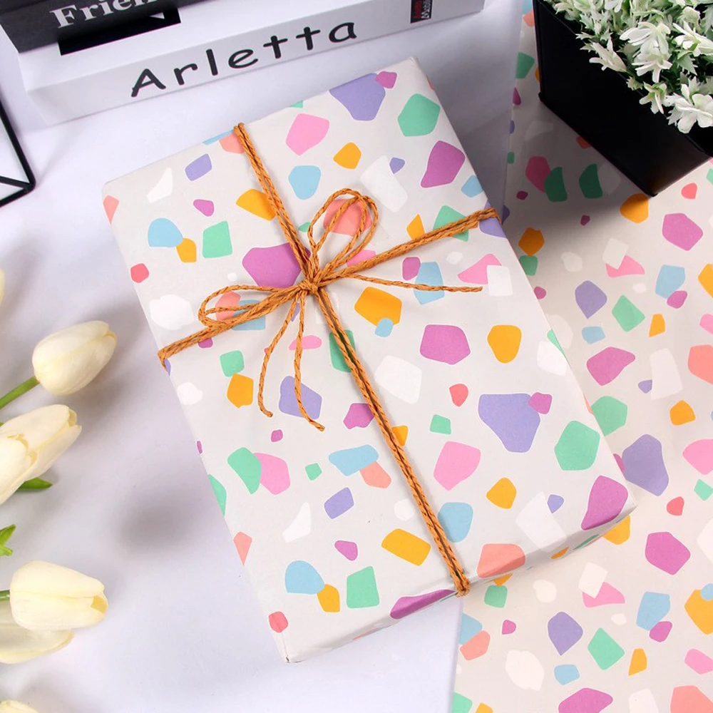 50*70cm Valentine\'s Day Gift Wrapping Paper DIY Craft Paper Birthday Gift Wrapping Paper Colorful Love DIY Bag Book Paper Decora