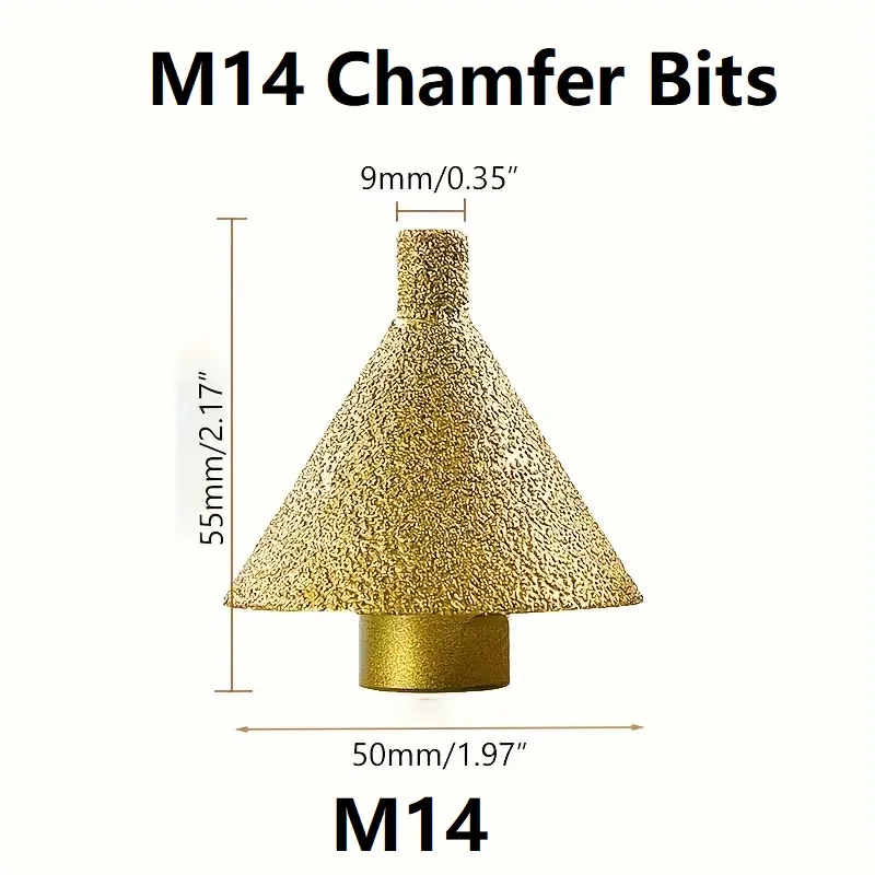 M14 Diamant-Fasenfräser, Lochvergrößerungs- und Schleifwerkzeug, 50mm für Granit, Marmor, Fliesen, Steinschneiden, Kegelschnitzen – Detail 5
