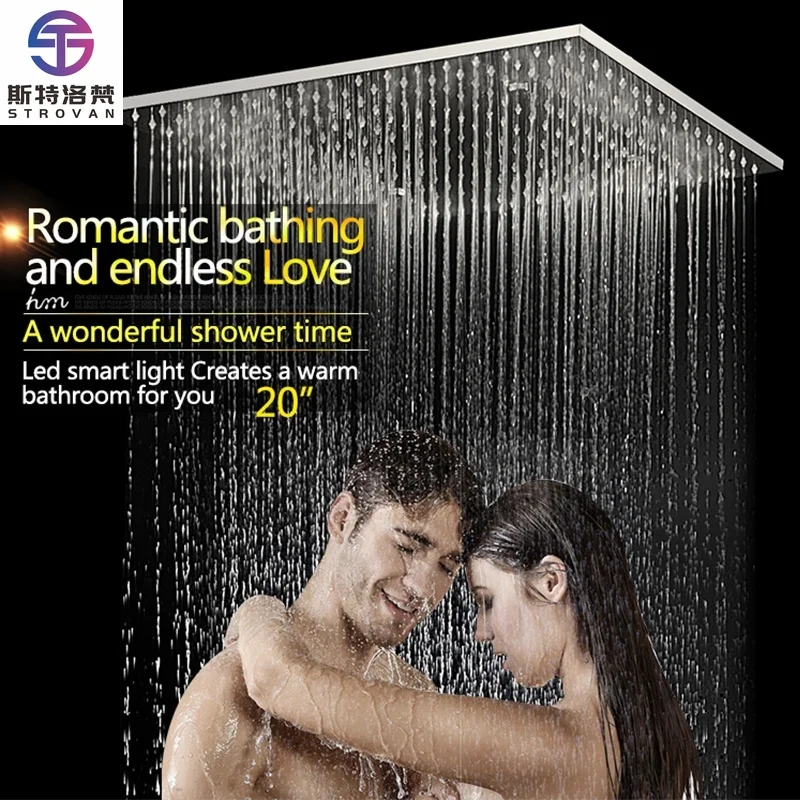 

20" Embedded Ceiling Mounting Cheap Bathroom SPA Misty Rain Mode Thermostatic Shower Faucet Sets