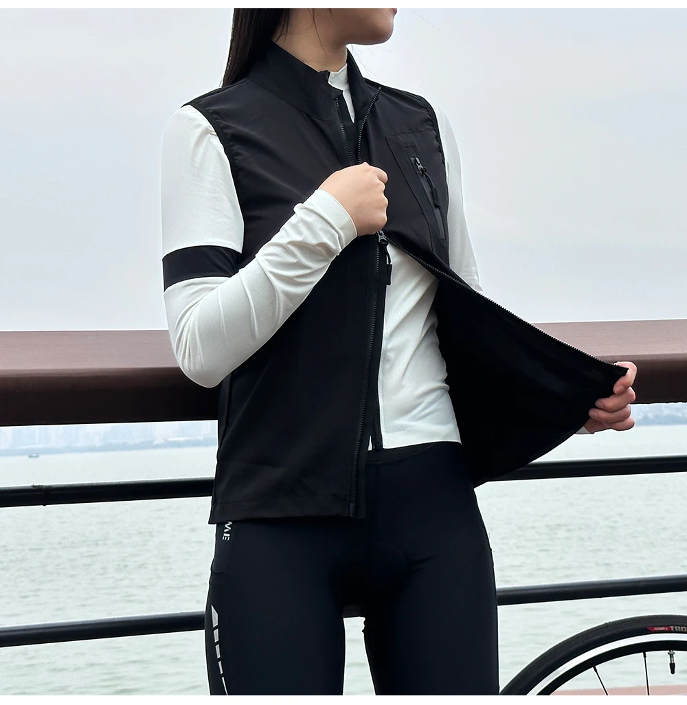 WOSAWE Cycling Vest Windproof Vest Cycling Best Women\'s Wind Gilet New Stretch fabric With Zipper Pocket Reflective Breathable