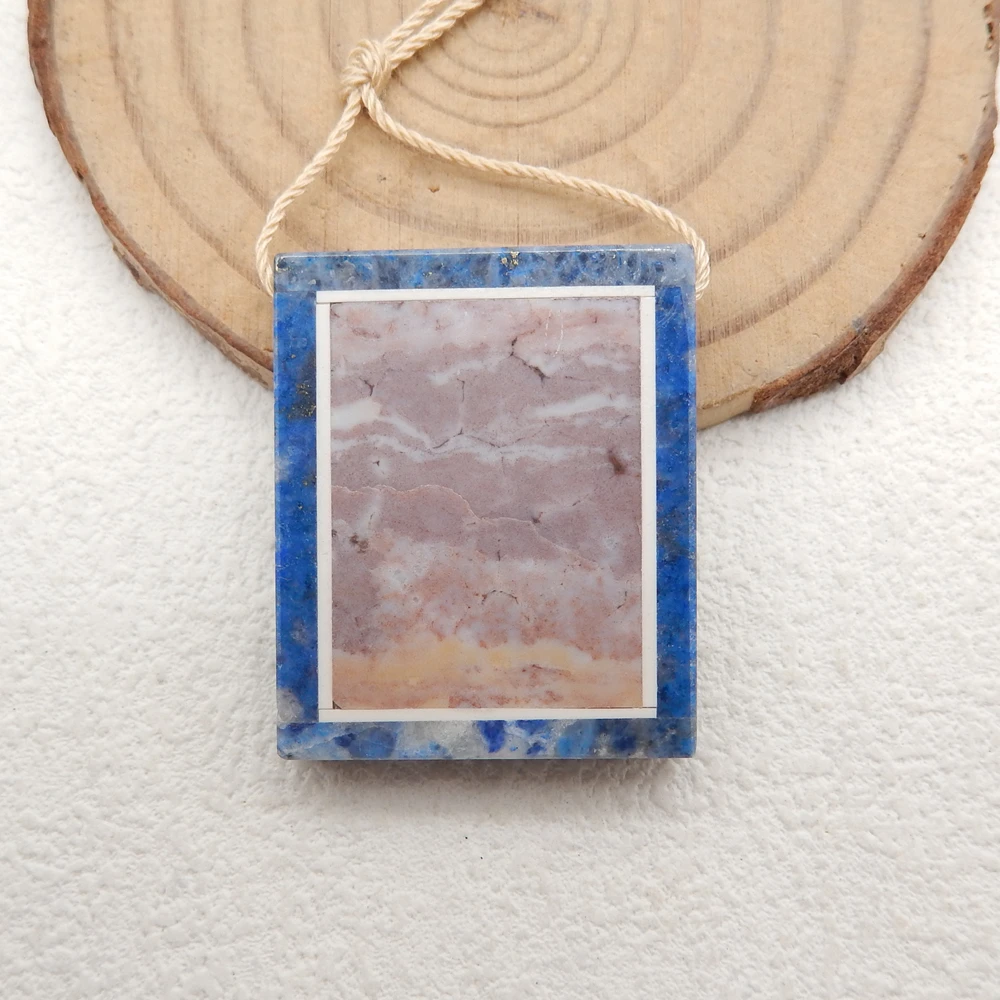 Intarsia Pendant Semi-precious Stones, Jewelry Accessories Artwork Pendants