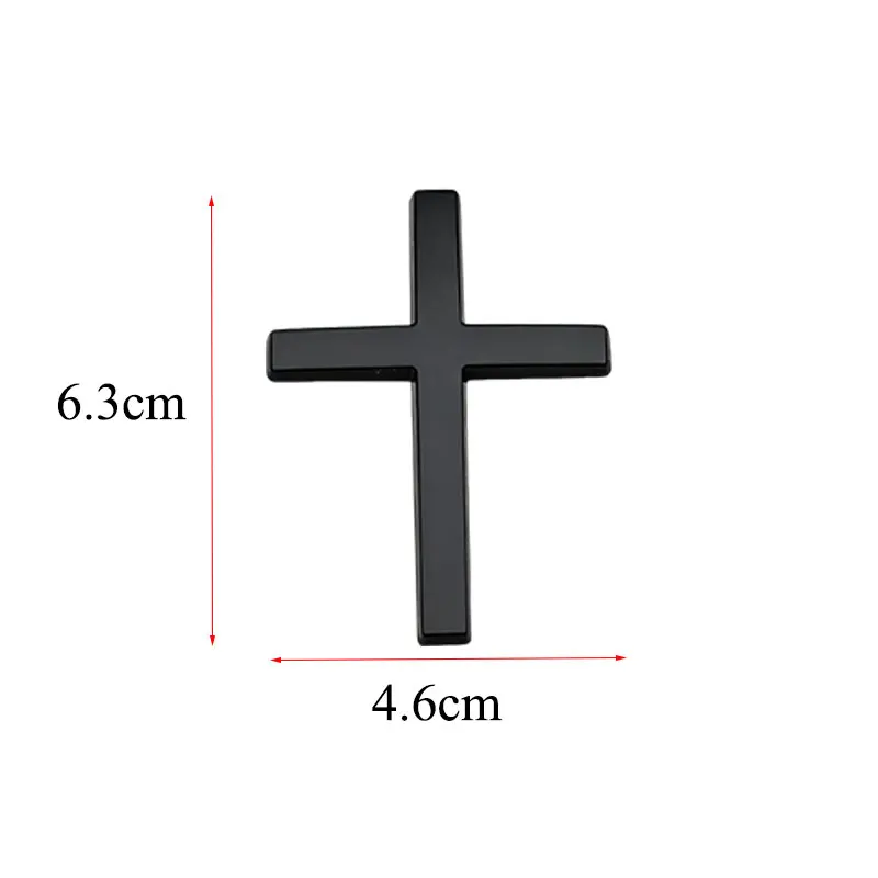 ثلاثية الأبعاد معدن أسود كروم أحمر كريستيان الصليب سيارة الخلفي الجذع ملصق شعار الحاجز الجانب شارة ملصق مائي لملحقات السيارات الخارجية