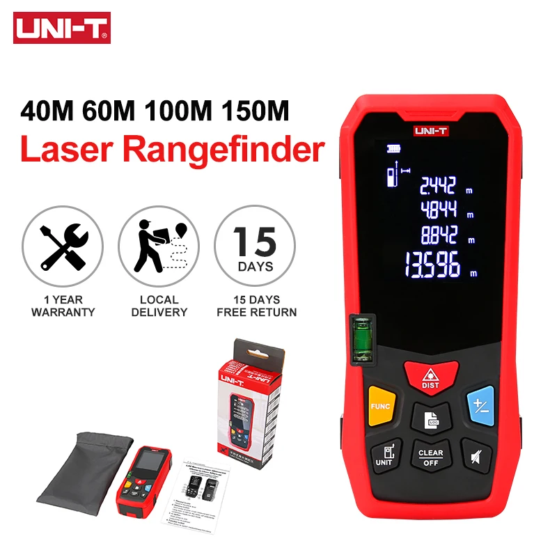 UNI-T Handheld Laser Rangefinder Distance Meter 40M 60M 80M 100M Medidor Laser Tape Build Measure Device Electronic Ruler 