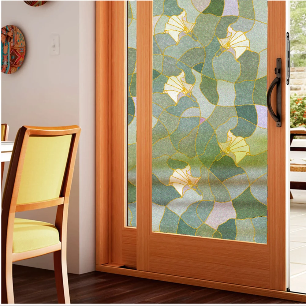 

Privacy Glass Window Film Color Geometric Printing Frosted Glass Door Decoration Film Anti UV Static Non-Glue Window Stickers