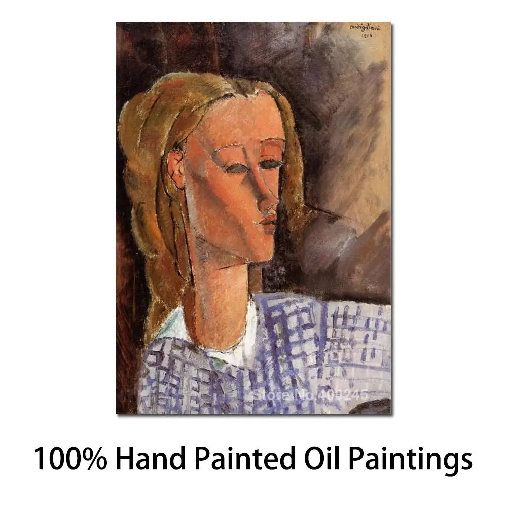 

Art Gift Portrait of Beatrice Hastings Amedeo Modigliani Painting on Canvas High Quality Hand Painted