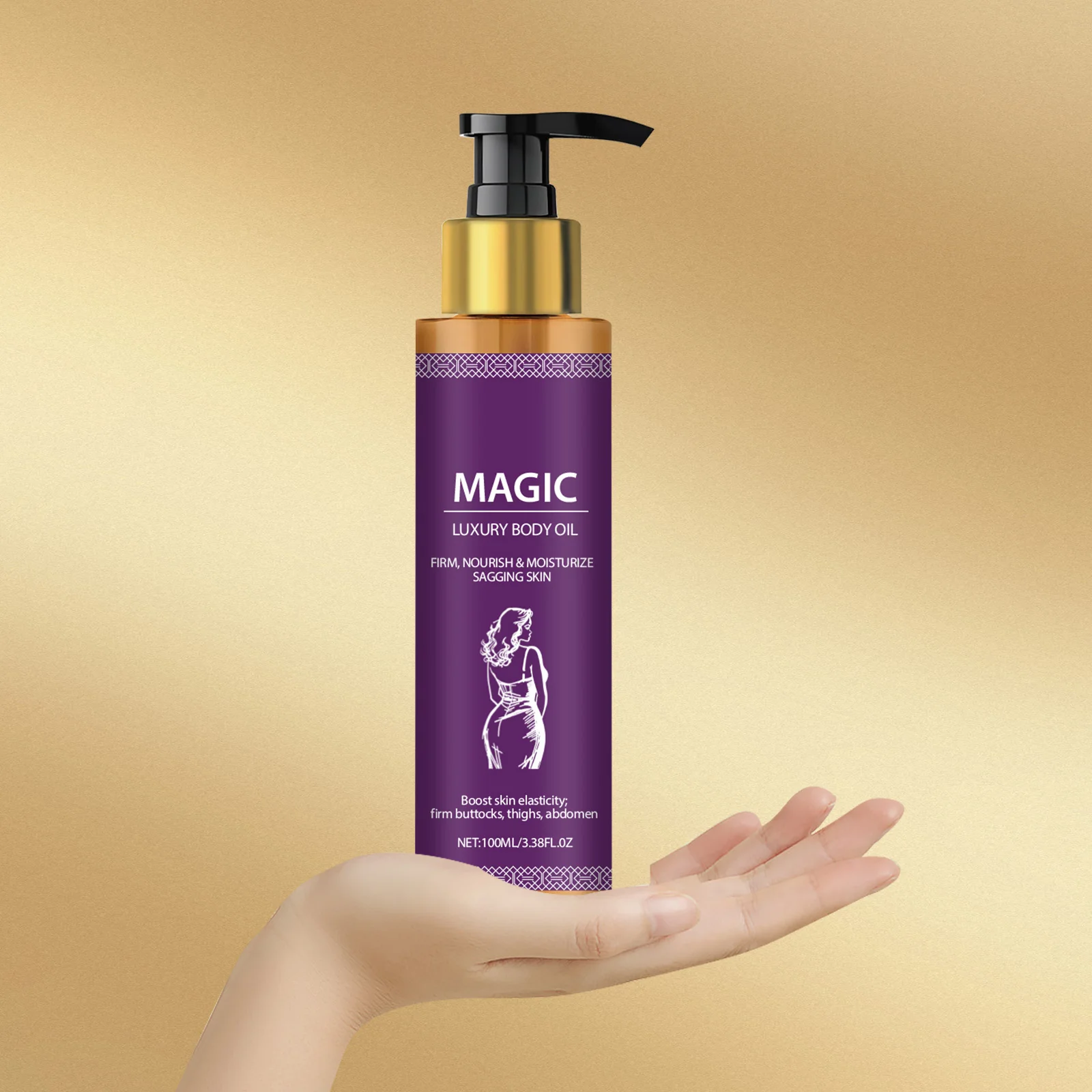 

100ml Boost Elasticity Body Oil for Buttocks Thighs Abdomen, Rejuvenating & Nourishing Skin Magic Firming Oil