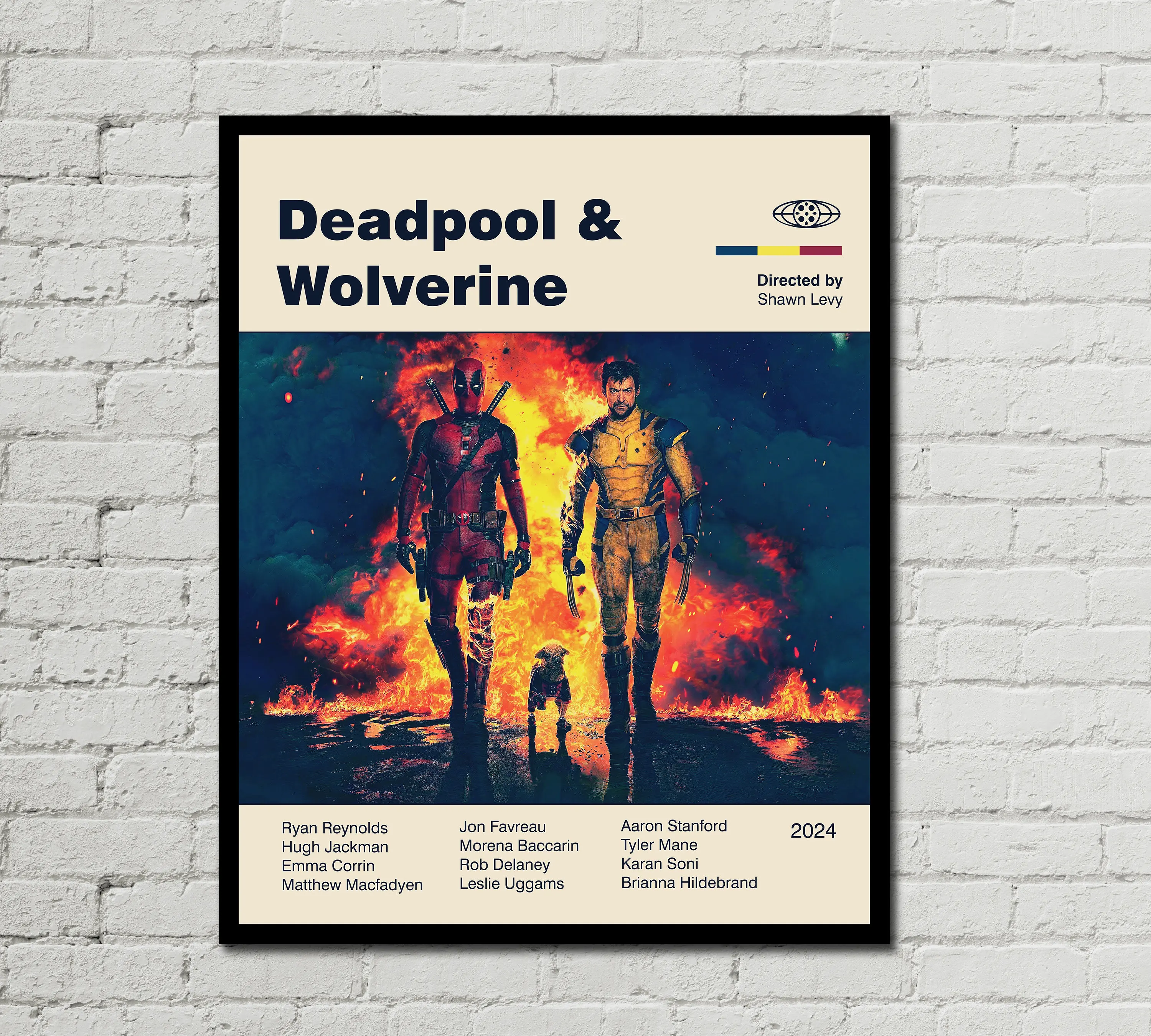 

Deadpool and Wolverine Disney New Movie Superhero Retro style Canvas Wall Print Decor Decoration Bedroom Living Room