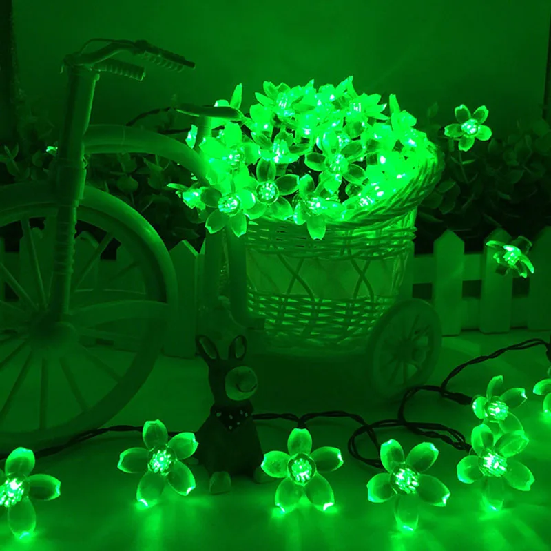 Imagem -05 - Luzes Solares Led para Decoração Exterior Floral Blossom String Fada da Flor Guirlandas para Festa de Natal Impermeável