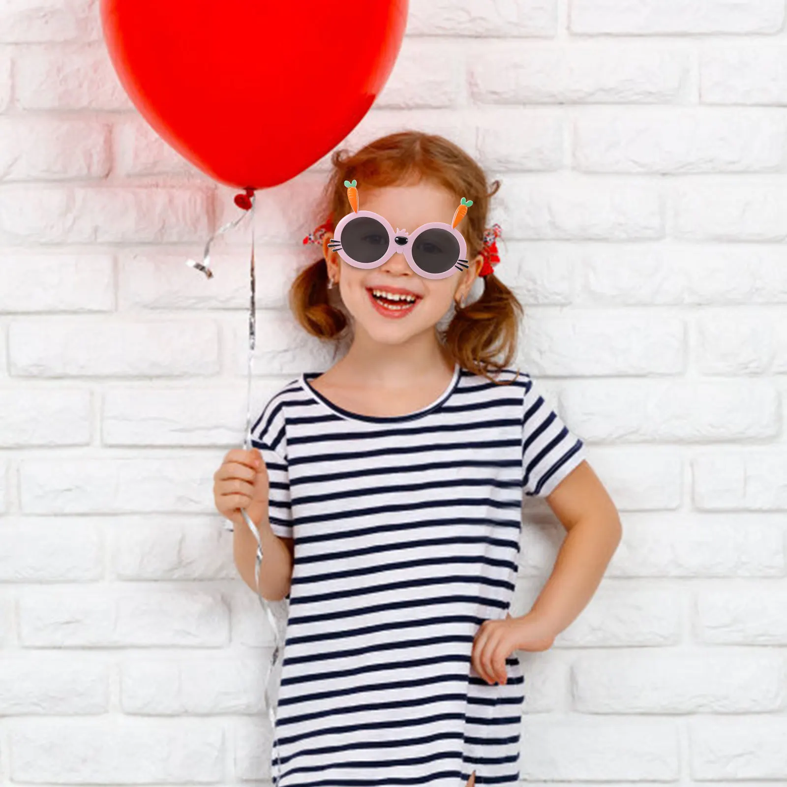 

1Pair Kids Sunglasses Cartoon Bunny Design Lightweight Uv Protection Funny Party Favors Decorative Plastic Eyewear for Toddlers