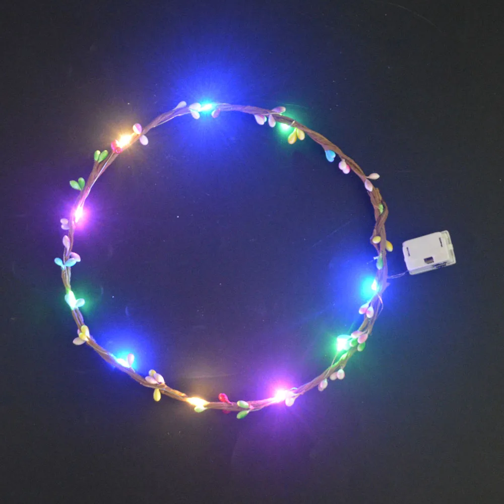 20pcs Glow Cat Bunny Ear Horn Hairband Gift Light Up Flower Rattan Headband Party LED Birthday Costume navidad Wedding Festival