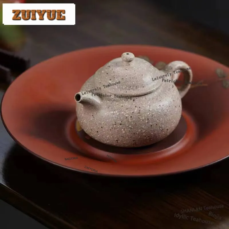 130ml Retro Yixing Purple Clay Teapots Handmade Pot Raw Ore  White Jade Segment Mud Tea Making Kettle Chinese Zisha Tea Set Gift