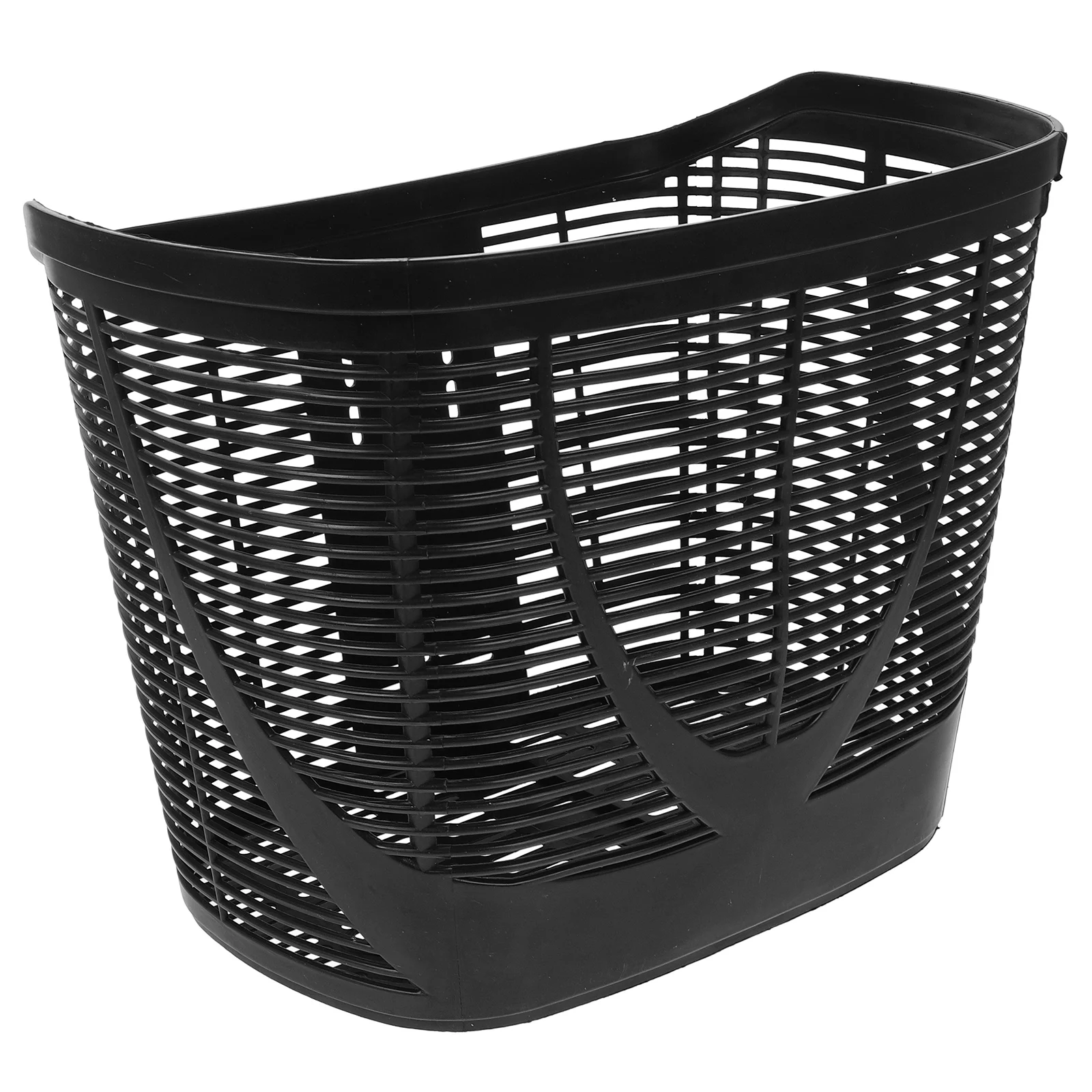 

Plastic Bike Basket Durable Large Capacity Electric Bicycles Kids Women Black Mobility Scooter Front Oval Handlebar