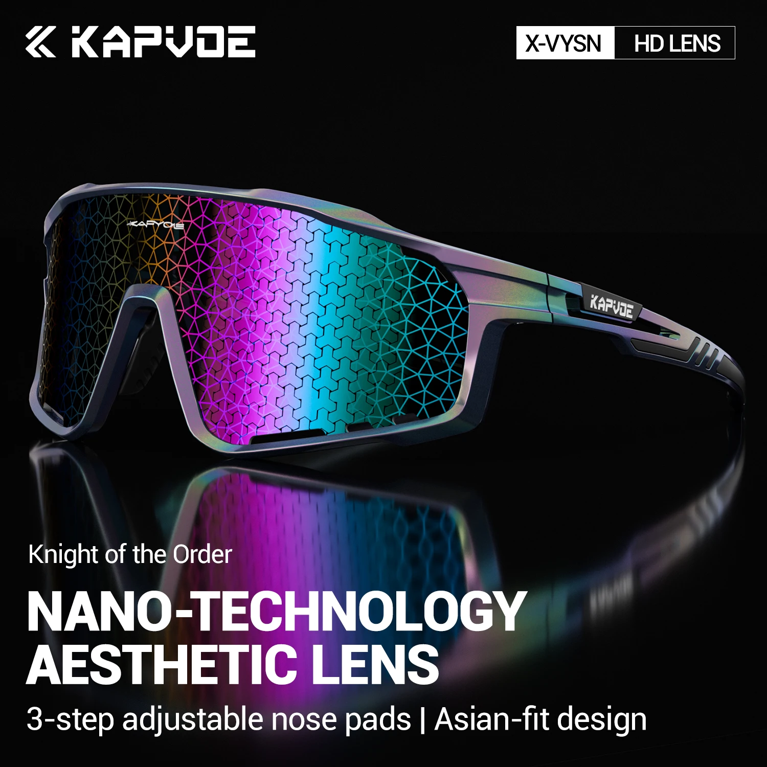 

Kapvoe New Nano Coated Cycling Glasses Men Women Sunglasses Hiking Running Outdoor Sports UV400 Lens Protective Eyewear