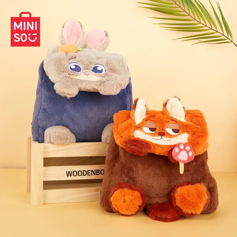 

MINISO новая серия Zootopia, плюшевая сумка на плечо для куклы Ника, мультяшная кукла Джуди, периферийные устройства, большая вместительная портативная сумка на плечо