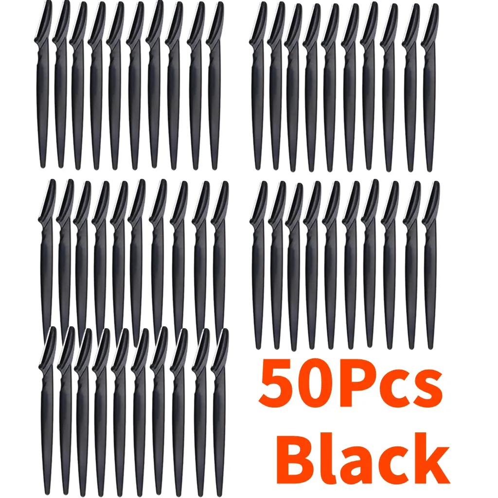 10/20/30/40/50Pcs Eyebrow Razor Eyebrow Trimmer Face Razor Hair Remover Eye Brow Shaver Blades for Cosmetic Beauty Makeup Tools