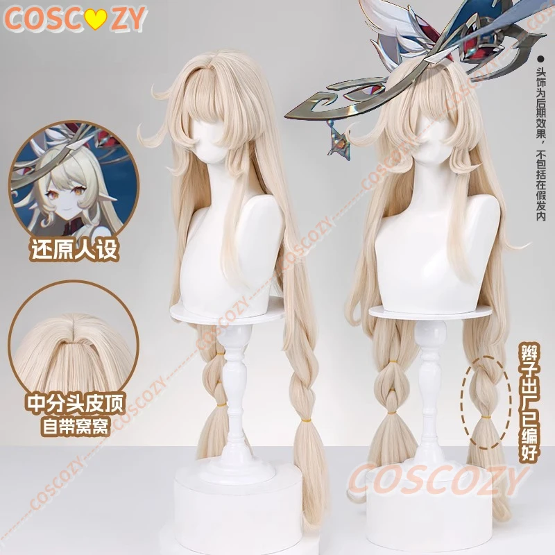 

Genshin Impact Alice Косплей Парик 110 см Длинные Светло-Блондинки Волосы Термостойкое Волокно Парики Для Хэллоуина Парик Кепка для Женщин