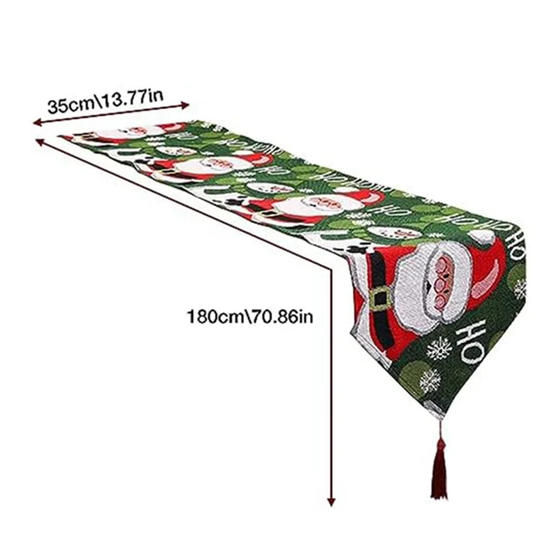N95R Christmas Tablecloth Christmas Pattern Table Runner Tablecloth Washable Dacron Tablecloth For Christmas,Winter,Holiday Dura