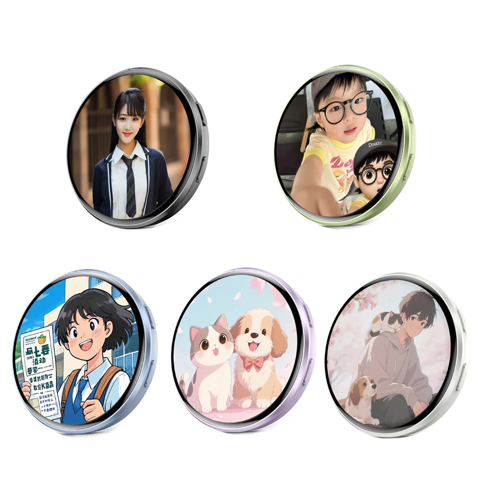 Distintivo eletrônico dinâmico inteligente com tela HD, crachá de pixel pode transformar fotos, presentes, animações e vídeos para fãs de Otaku, presente