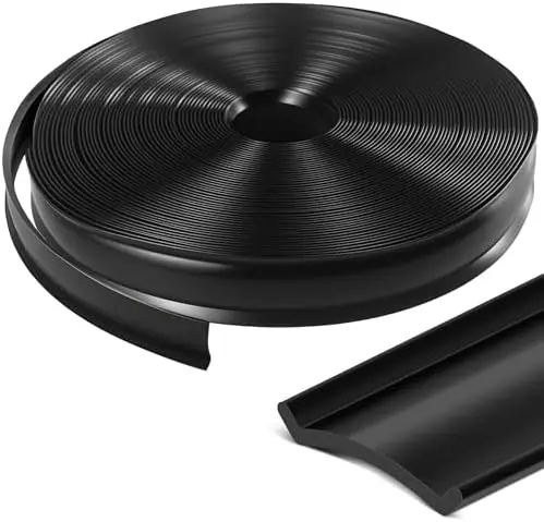 

100 FT RV Vinyl Trim Molding – UV Resistant Black Weather Stripping for Trailer Roof & Gutter Seal