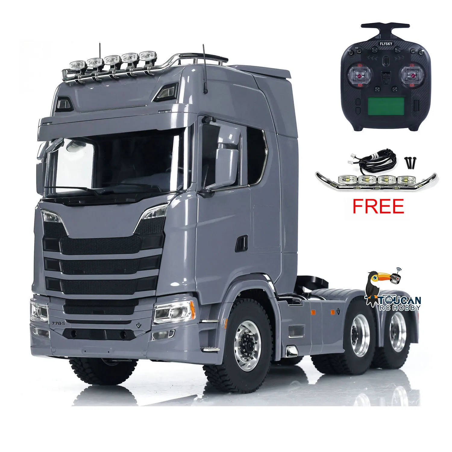 

6x6 1/14 770S RC Tractor Truck Remote Control Car Painted Finished CNC Differential Lock Axles Sound Light Vehicle Toy Model
