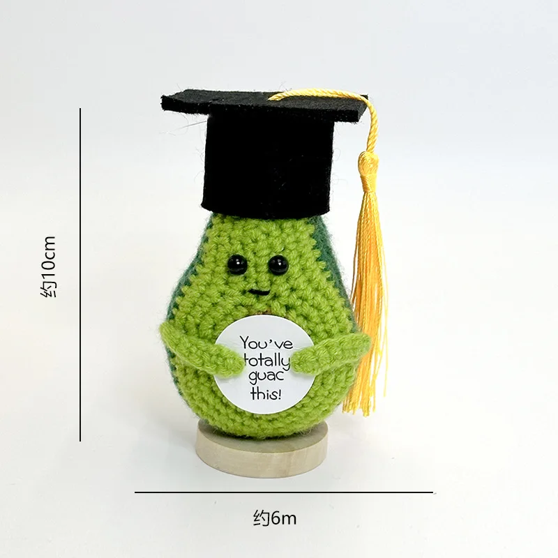 Funny Crochet Positive Energy Doctor's Hat Potato Doll With Card Cute Emotional Support Knitted Potato Room Decor Mother Gifts