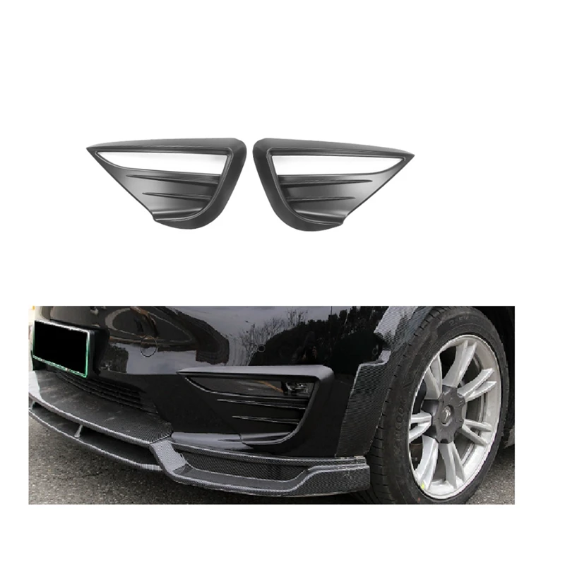 For Tesla Model Y 2021-2022 Car Fog Lamp Spoiler Blade Trim Protective Cover Woof Tooth Wind Knife Sticker Car Accessory