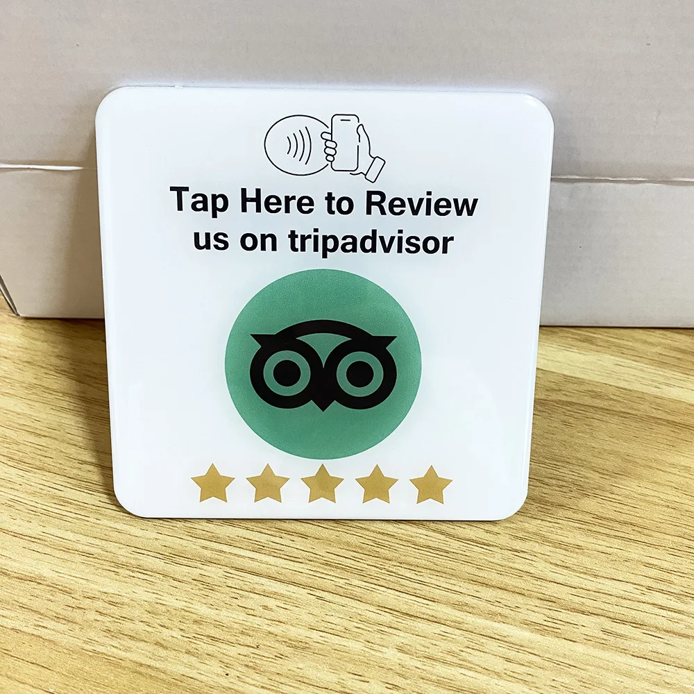 Imagem -05 - Placa Epóxi Auto-adesiva 10x10cm 10x10cm Placa Epóxi Instagram Facebook Google Tripexpert Trustpilot Review Nfc Tap Card