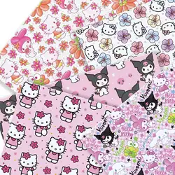 Hello Kitty 140x50CM Cartoon Polyester cotton fabric Patchwork Tissue Kid Home Textile Sewing Doll Dress Curtain cotton Fabric