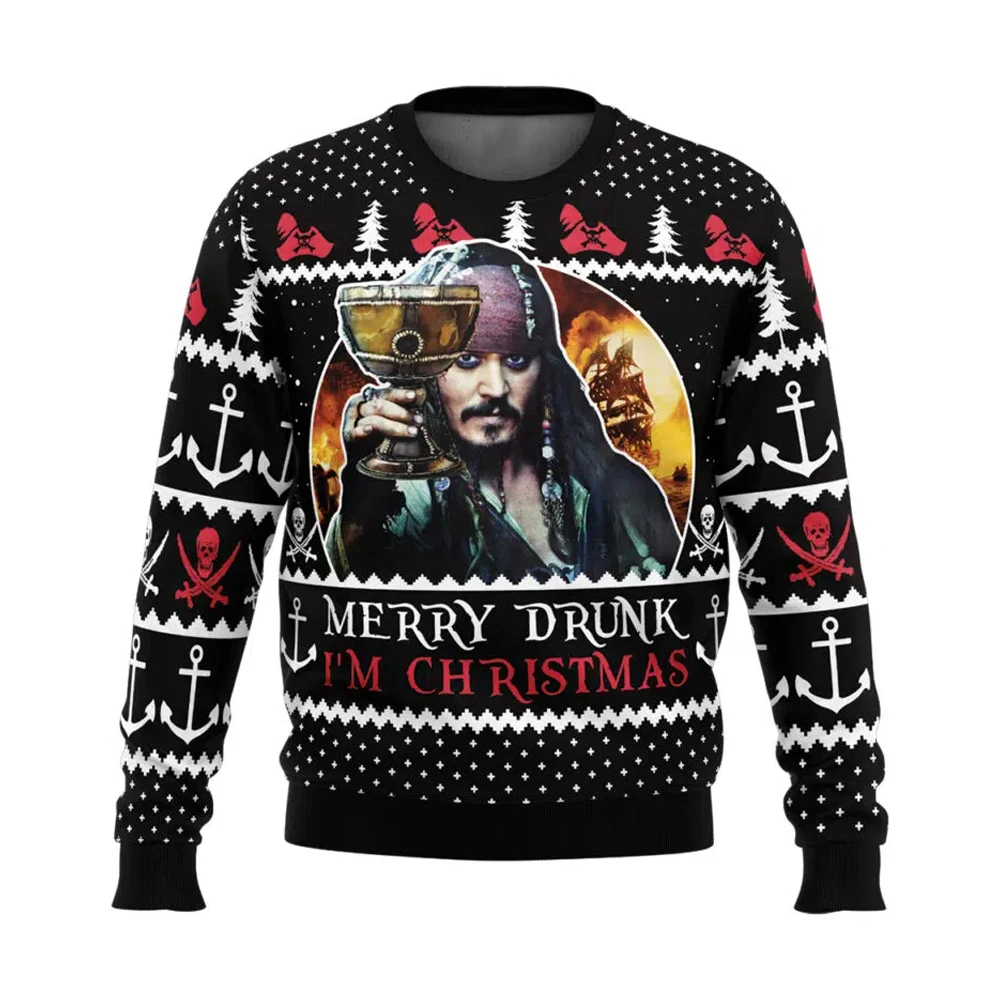 Merry Drunk I'm Christmas Sterling Archer Pull de Noël pour hommes et femmes, Sweat à capuche pour couple, Noir, Y-2025