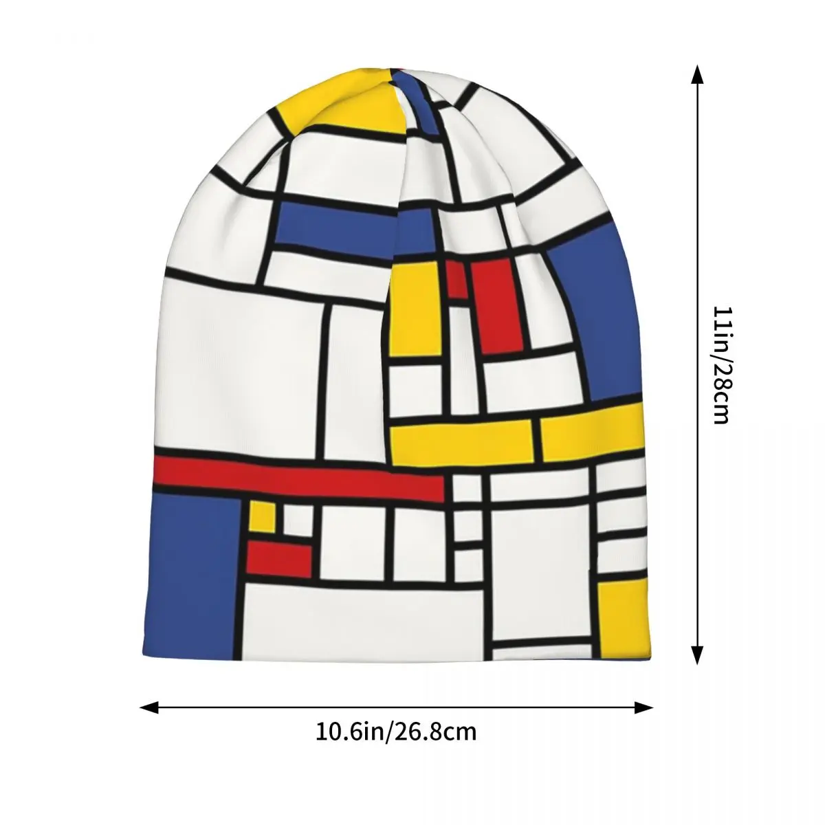 Piet Mondrian Warm Knitted Cap Hip Hop Bonnet Hat Autumn Winter Outdoor Beanies Hats for Unisex Adult