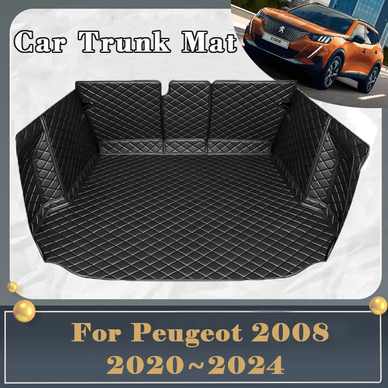 

Car Trunk Mat For Peugeot 2008 P24 2020~2024 Dirt-resistant Fully Surrounded Trunk Mat Rear Cargo Tray Car Accessories 2022 2023