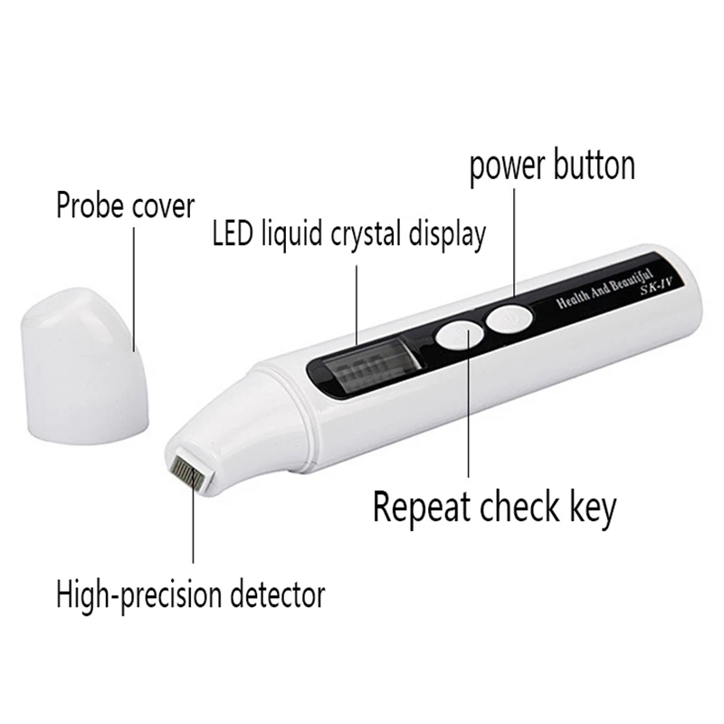 Portátil Digital Pele Umidade Tester, Monitor Detector, Face Sensor, Analisador De Óleo De Água, Facial Cuidados Com A Pele Ferramentas