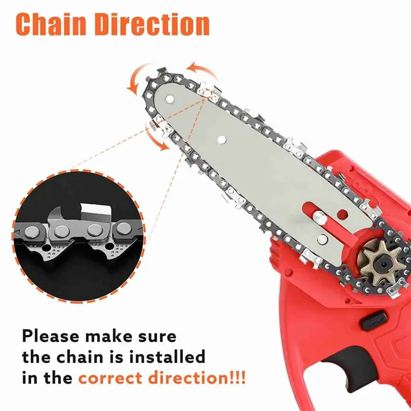 AT21-3Pcs 4-Inch 1/4 Inch Guide Saw Chain Mini Chainsaw Chain For 4 Inch Cordless Electric Protable Battery Handheld Chainsaw