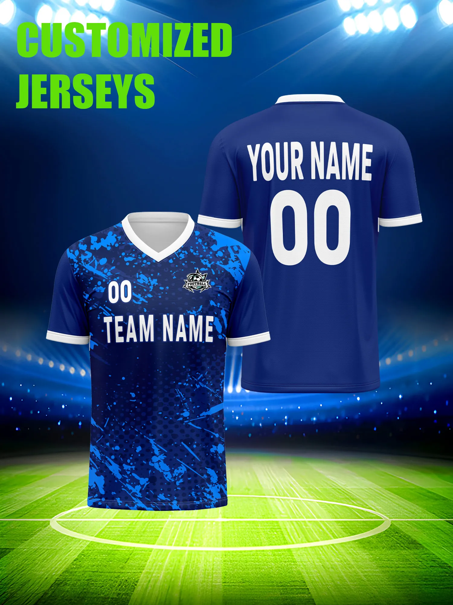 

Футболка для болельщиков с индивидуальным изображением, номером и именем, персонализированная футболка с выбором цвета.