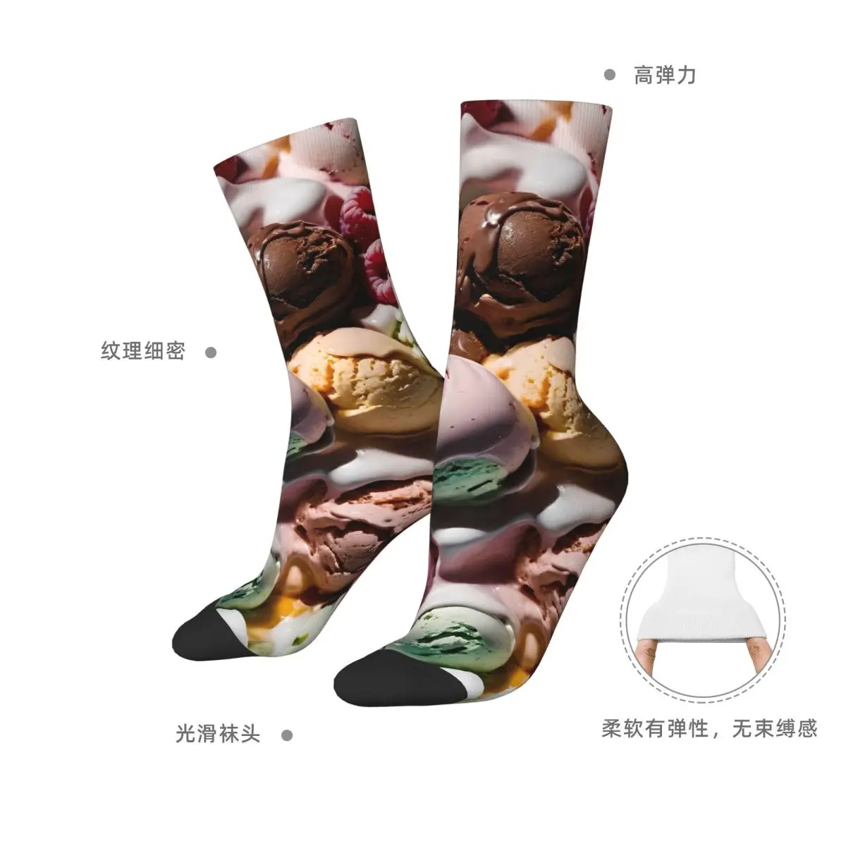 جوارب آيس كريم حلوة جوارب قوطية للجنسين للرجال جوارب تزلج مريحة للخريف جوارب غير قابلة للانزلاق