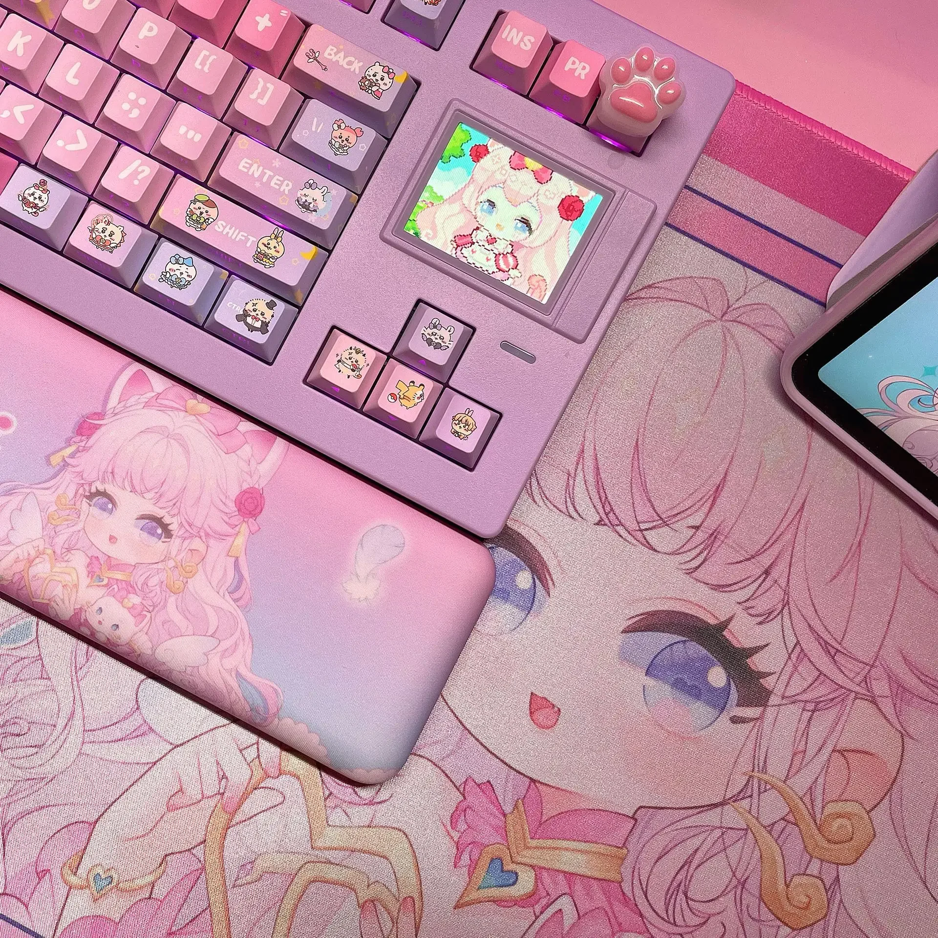 40x80cm Cartoon Large Size Mouse Pad Wrist Rest Rubber Waterproof Non-slip Office Desk Mat Secondary Girls Computer Keyboard Pad