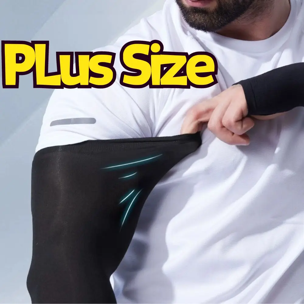 Anti-sunburn Sleeve UV Solar Arm Sleeves Plus Size Men Cycling Sleeve Cool Muff Summer Elastic Sun Screen Sleeves Arm Cover