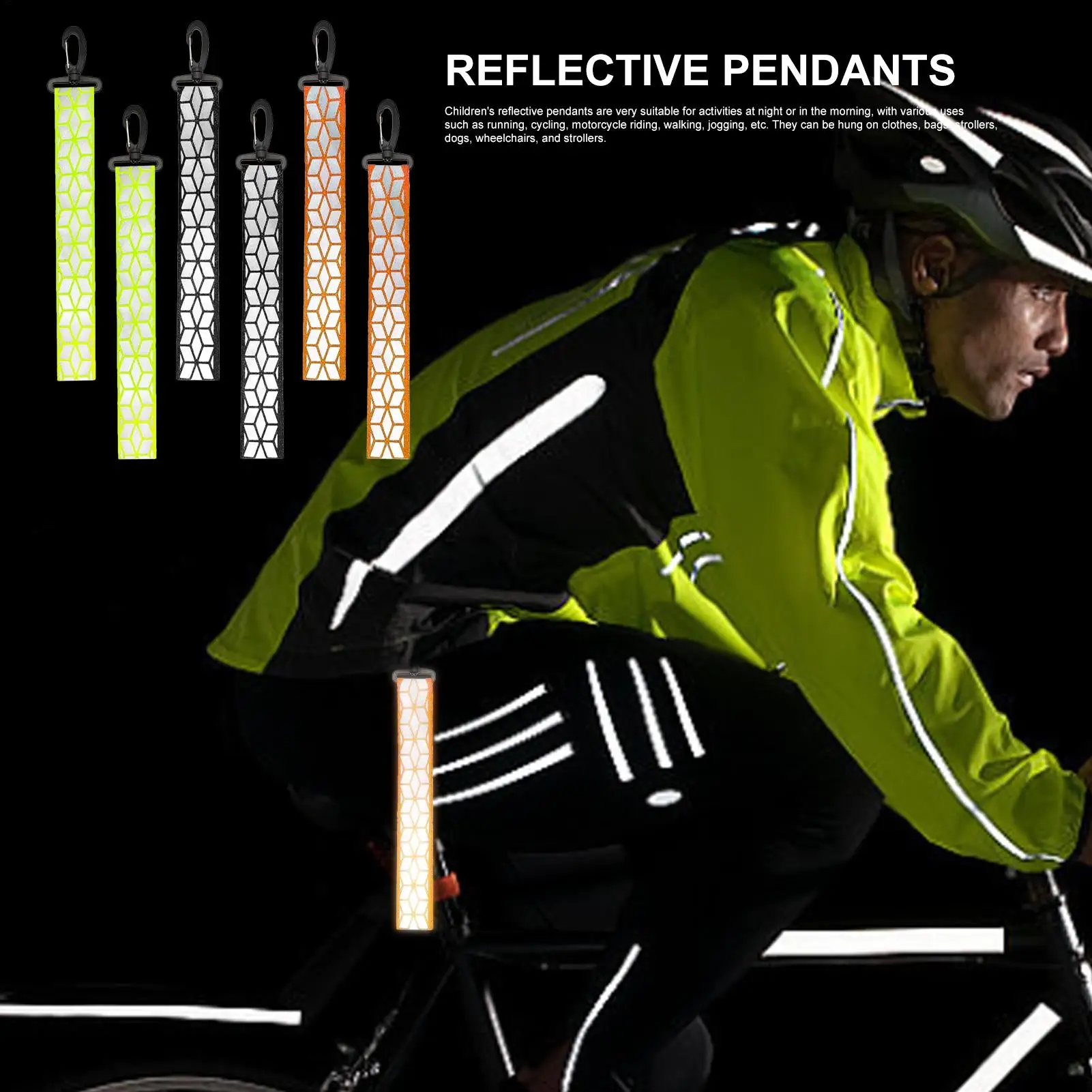 Night Reflective Pendant Cycling Keychain Safety Backpack Reflector Reflective Tags Reflector Pendant Highly Visible Child