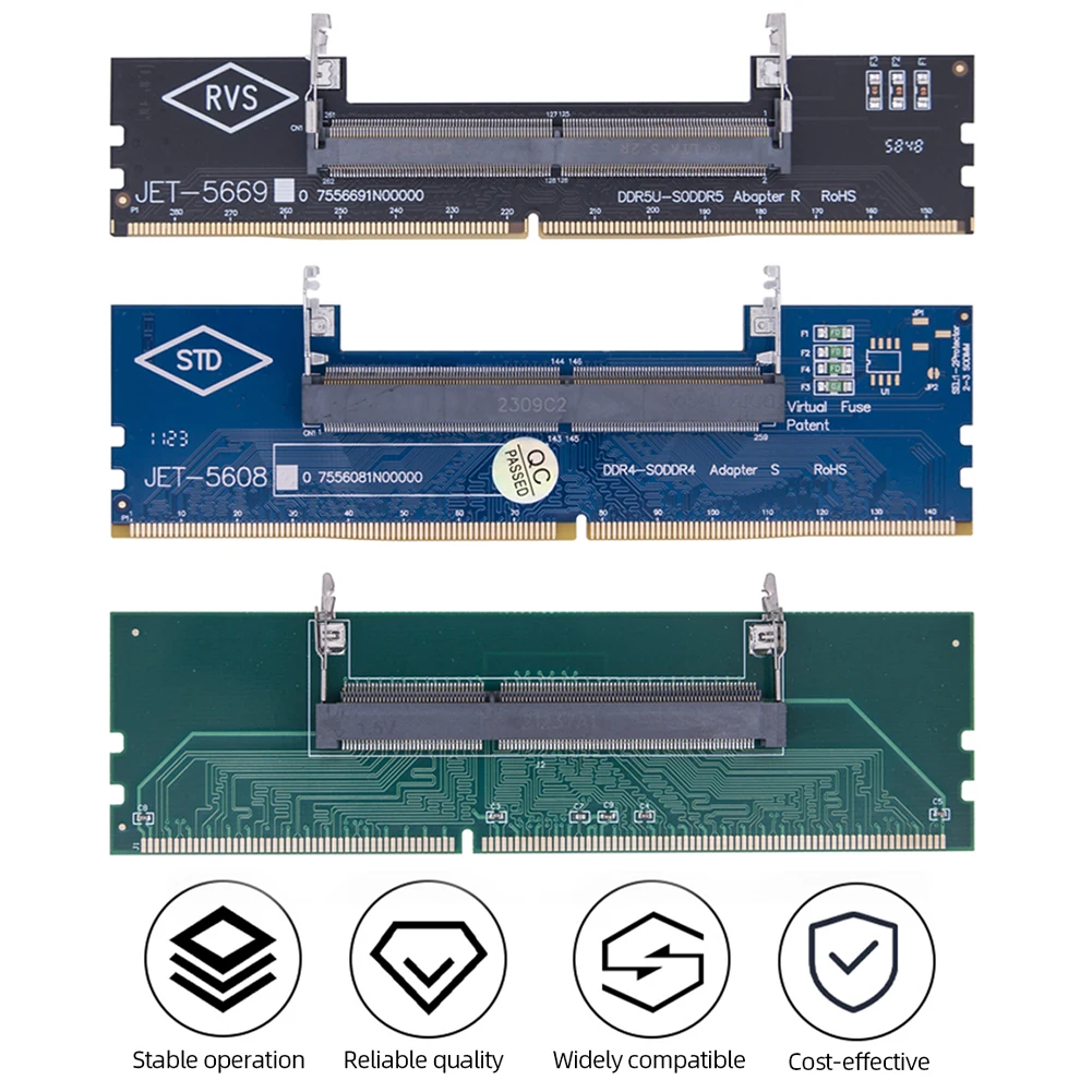 بطاقة محول ذاكرة الكمبيوتر المحمول إلى سطح المكتب DDR3 DDR4 DDR5 بطاقة موصل ذاكرة الوصول العشوائي