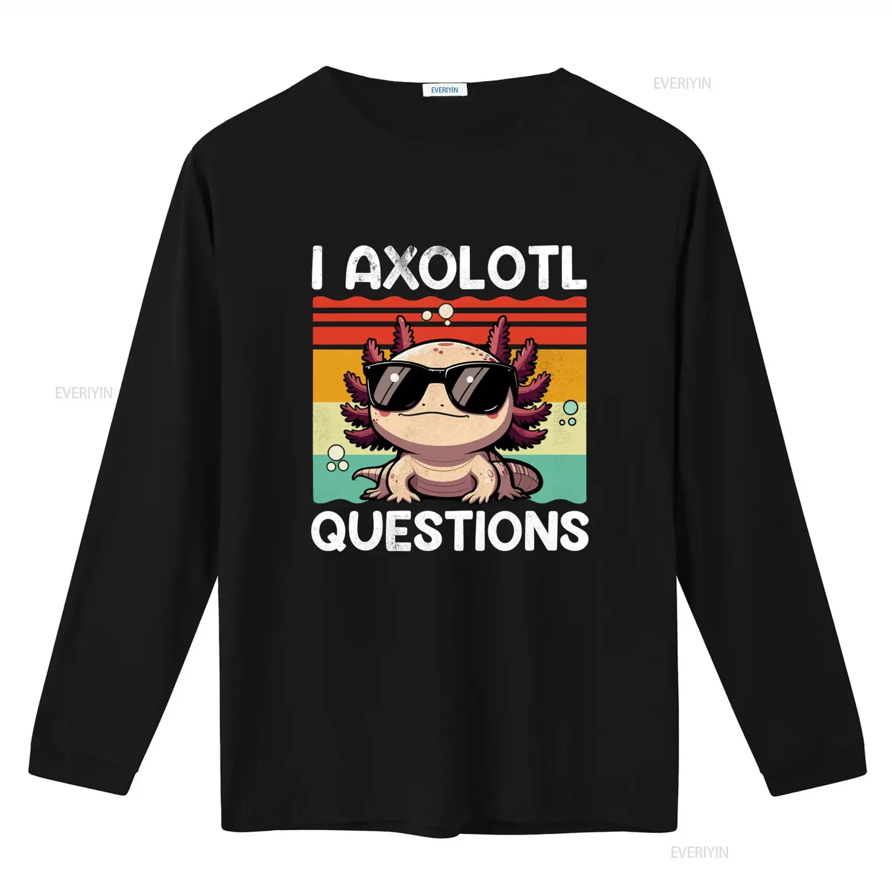 Retro Vintage I Axolotl Questions T Shirt for Adults Youth Kids Cool Salamander Design vintage Washed fashion graphic