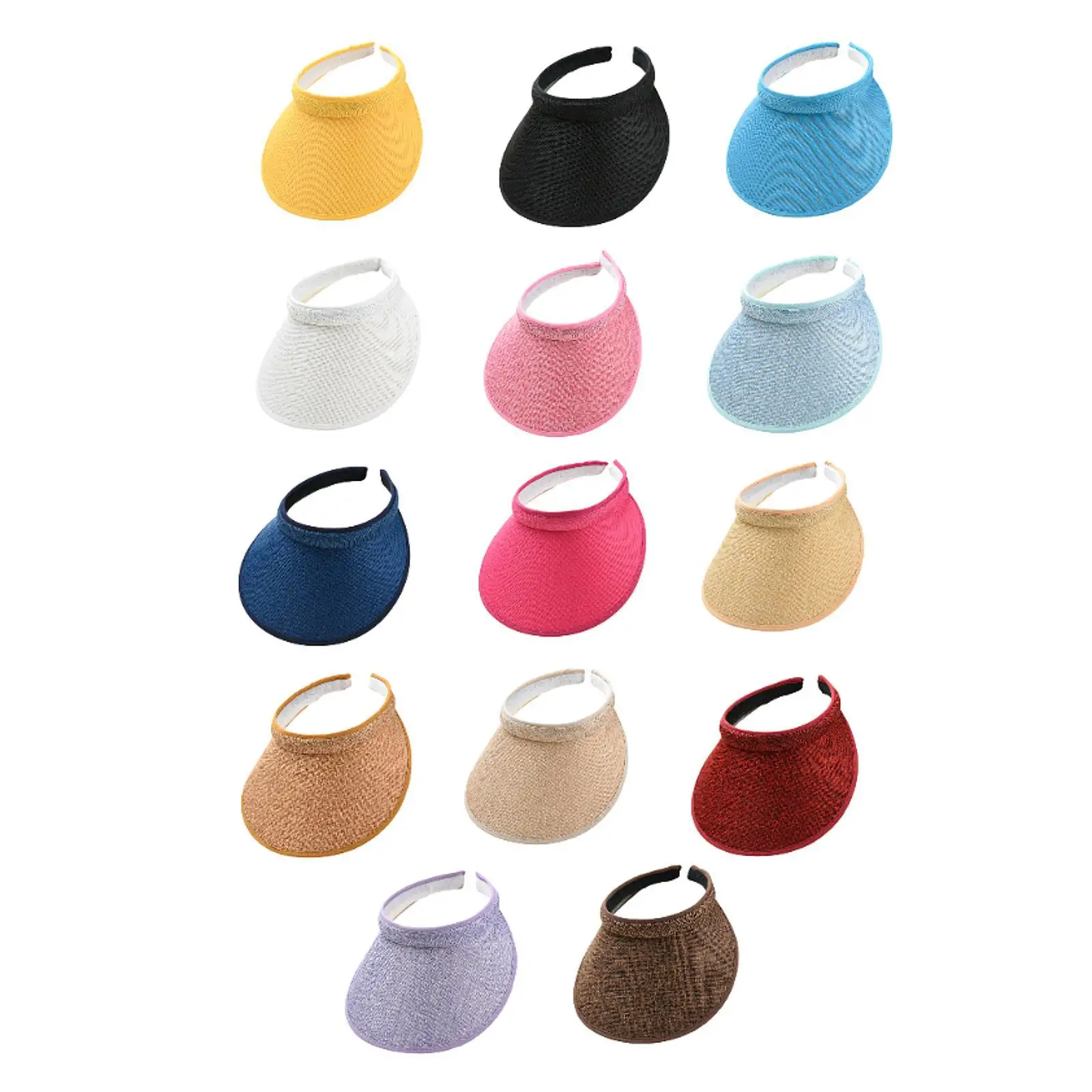 Breathable Sun Visor Hat Sweat Absorbent Adjustable UV Protection Cap for Cycling Running Golf Beach Cycling Fishing Activities