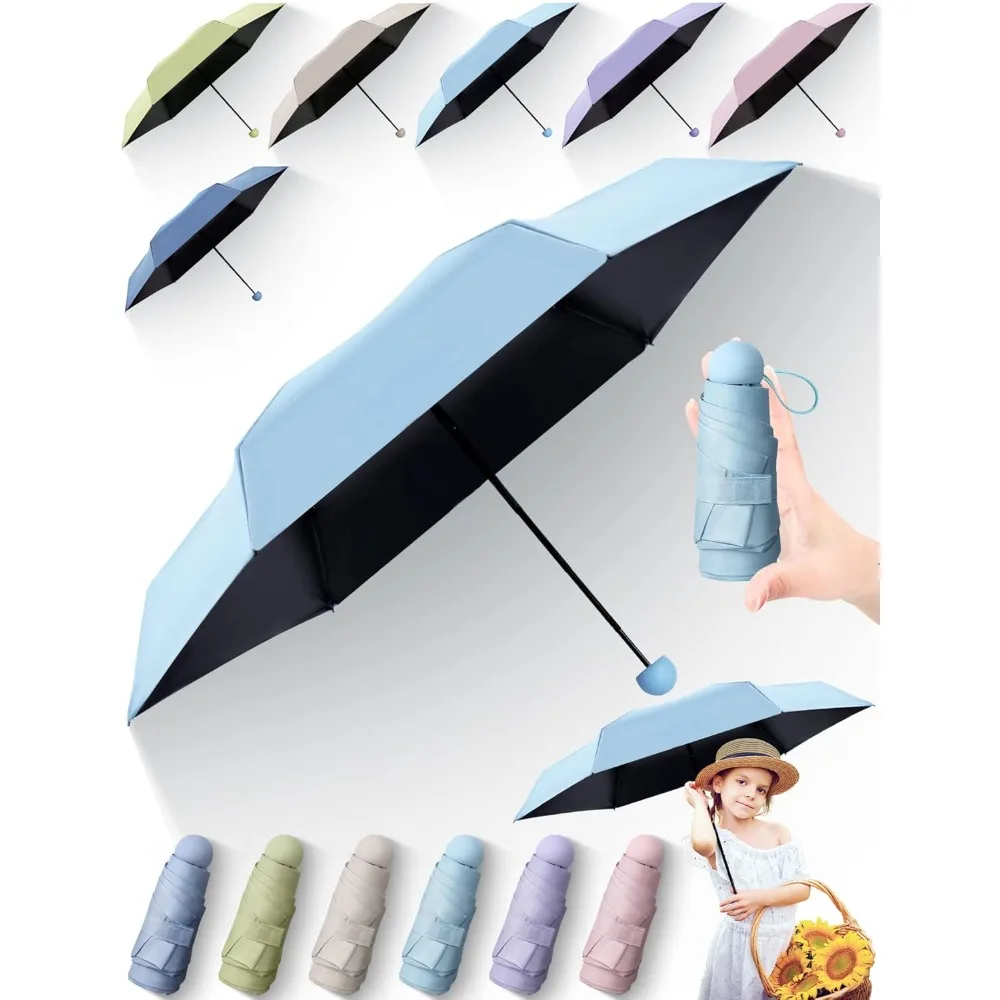 

Travel Mini Umbrella for Purse, Bulk Small Folding UV Umbrella, Lightweight Portable, Windproof Pocket Umbrella