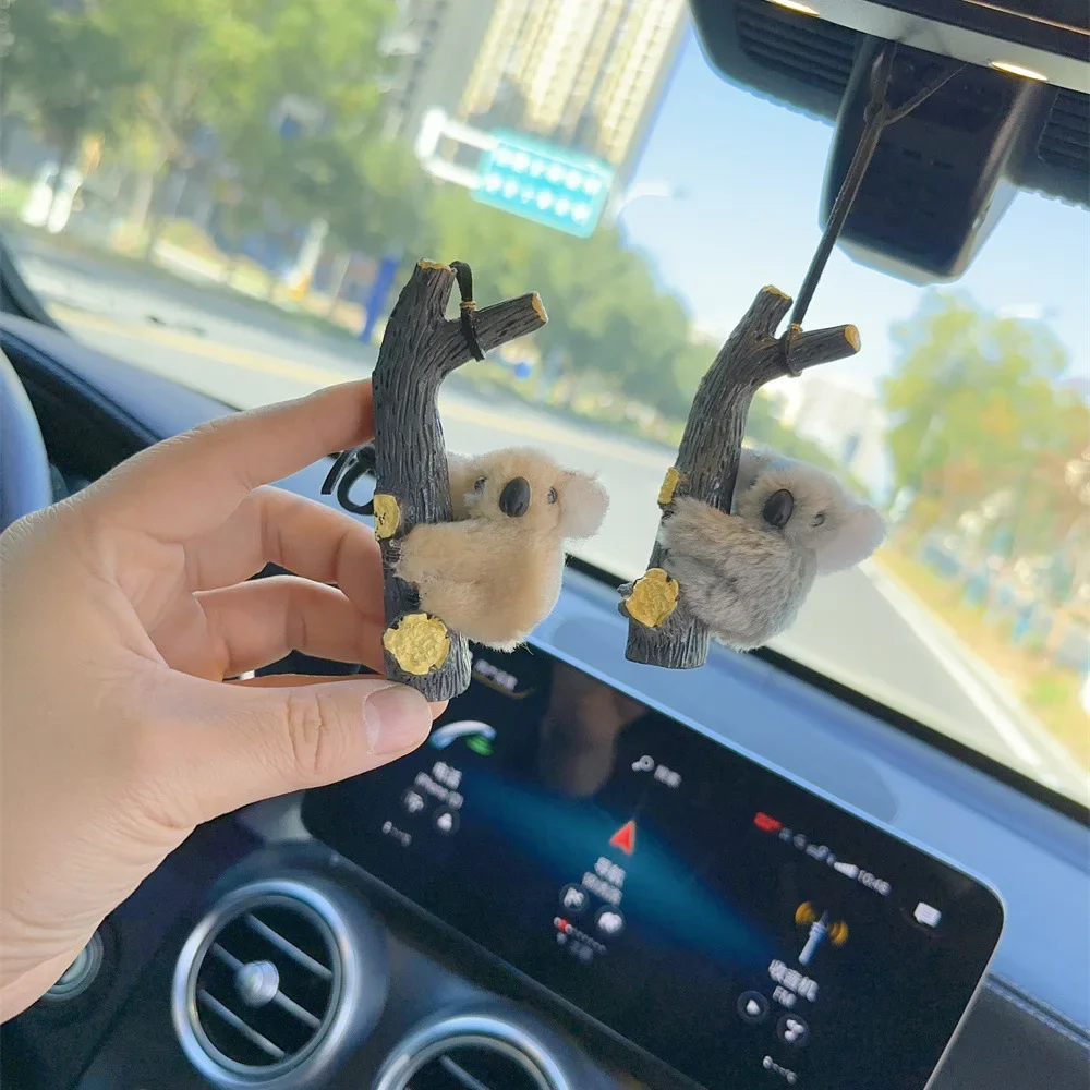 Car Pendant Creative Cute Koala Rearview Mirror Pendant Car Decoration Pendant Chain Car Jewelry Hanging Supplies