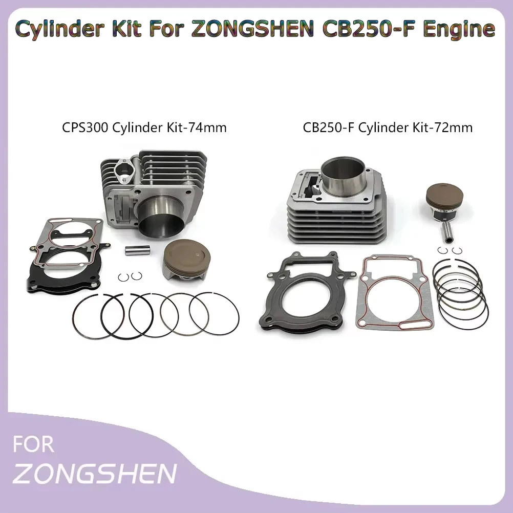 

OTOM Motorcycle CB250-F Air-Cooled Engine Piston Cylinder Kit 72mm/74mm 250CC Upgraded 300CC For ZONGSHEN CB250-F Engine